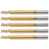 5Pcs 3‑Flute Flat End Milling Cutter Ti Plating Router Bits