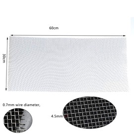 TIMESETL 304 Stainless Steel Woven Wire 5 Mesh - 11.75"X23.5" (30cmX60cm) - Metal Security Guard Garden Screen Cabinets Mesh