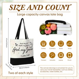 SilTriangle 20 Pcs 20/40 Pcs Christian Bible Canvas Tote Bags Gift for Women Inspirational Religious Large Gift Bags with Handles