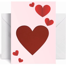 The Life Barn voucher scratch card heart to write on yourself with envelope for your own text, love, Valentine's Day