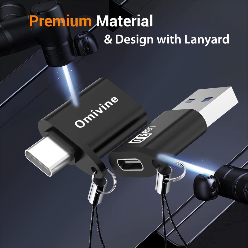 Omivine USB to USB C Adapter 4 Pack, Type C