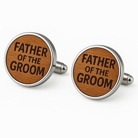 Father of The Groom Cufflinks Natural Wooden Cufflinks Wedding Gift Classic Men Jewellery Shirt Cufflinks Gift for Men Wedding Cufflinks