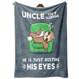 Funny Uncle Gifts, Uncles Birthday Gifts, Uncle is Not Sleeping Blanket, Uncles Blanket Gifts for Fathers Day Christmas, 60" x 50