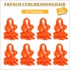 French Curl Braiding Hair 12 Inch 8 Packs Orange