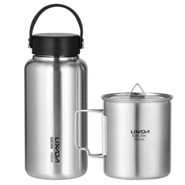HUIOP 1050ml Stainless Steel Water Bottle Leak Proof Sports Bottle with 750ml Water Cup for Outdoor Camping Hiking,Sport Bottle