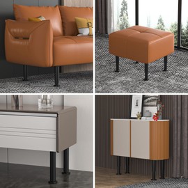 VETIN Pack of 2 Furniture Feet, Adjustable, Metal Black Furniture Legs, Furniture Foot Height Adjustable, Furniture Legs for Cabinet, TV Cabinet, Bed, Sofa, Bedside, Chair, Bathroom Cabinet (2, 25-43