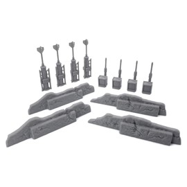 Galactic Legion Desert Planet Walls & Machinery - Miniature Terrain Set - 28mm Scale Scenery - Tabletop Wargaming Minis - Dungeon Accessories - RPG Fantasy Dragon Game Models - Figures for Battle Grid