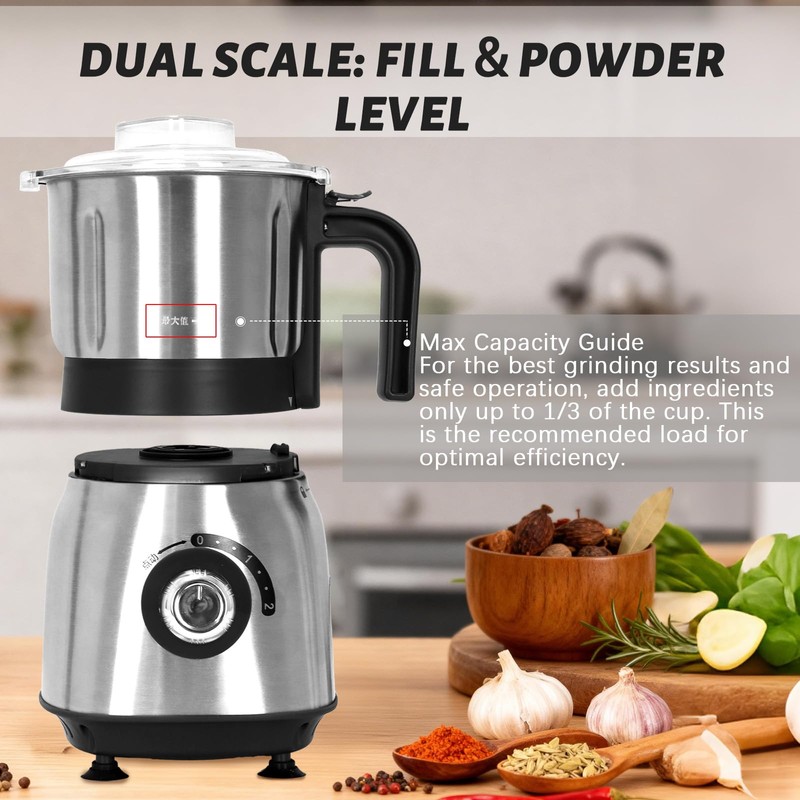 Versatile Kitchen Grinder | 500W Electric Mill | Grinds Spices,