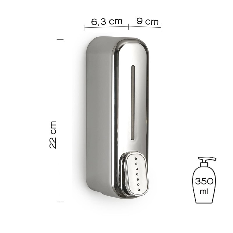 Gedy soap and gel dispensers, Resin, chrome-plated, Non applicabile