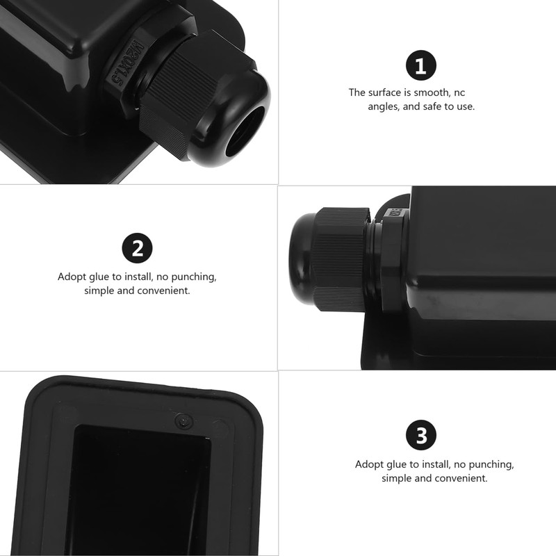 Yardwe Single Hole Junction Box Marine Wire Cable Clips Black