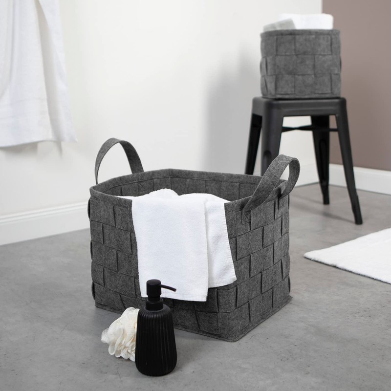 N8WERK Felt Storage Basket 24 x 24 x 24 cm