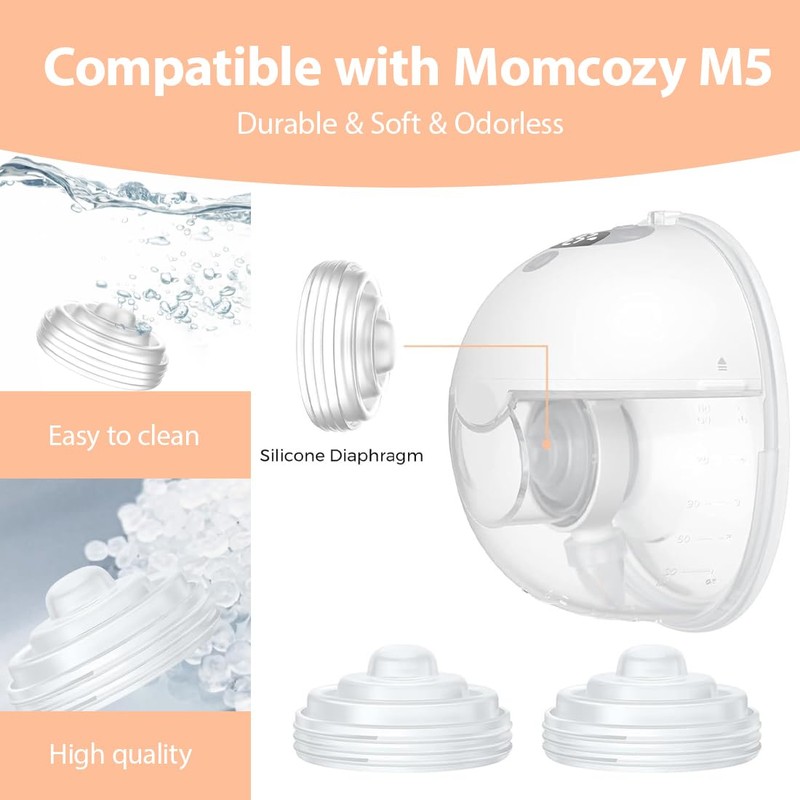 HQRKOTM 6 Silikonmembranen für Momcozy M5, Stillzubehör, M5 Milchpumpe Ersatzteile