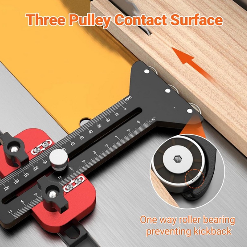 Thin Rip Jig Table Saw Jig Guides, 3 Pulleys Thin