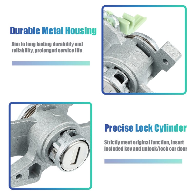 X AUTOHAUX 1 Set Door Lock Cylinder Set Kit with
