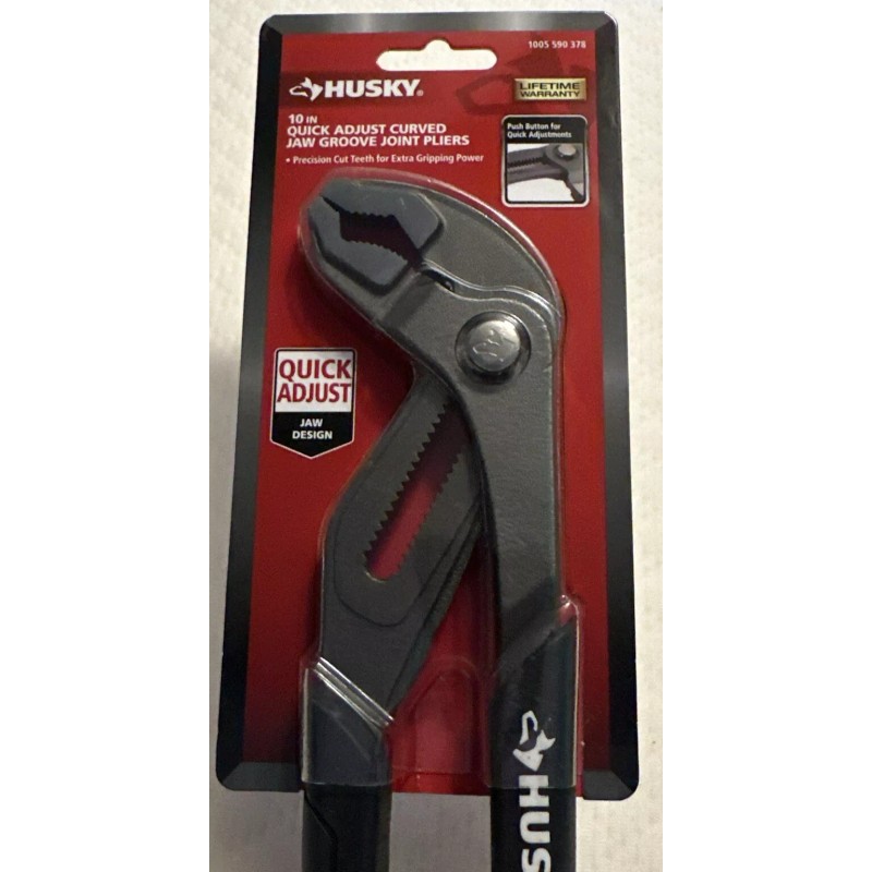 Husky 10 in. Quick Adjust Curved Jaw Groove Joint Pliers