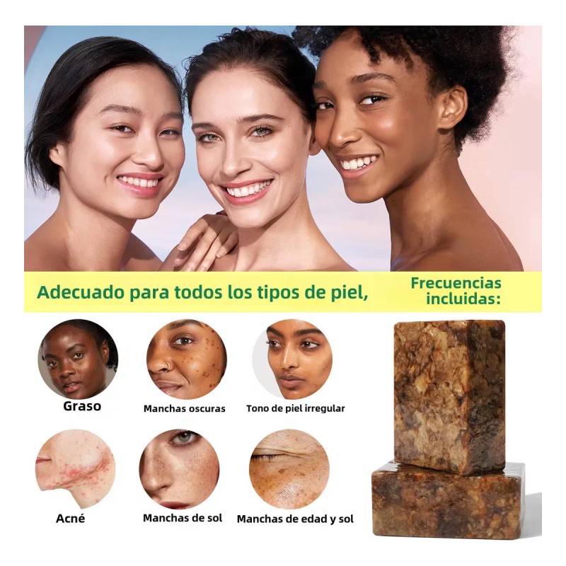 Jabón Negro Africano Anti Edad Hidratante Manchas Oscuras Todo Tipo