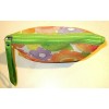 Clinique Green, Pink & Purple Floral Zippered Cosmetic Case w/