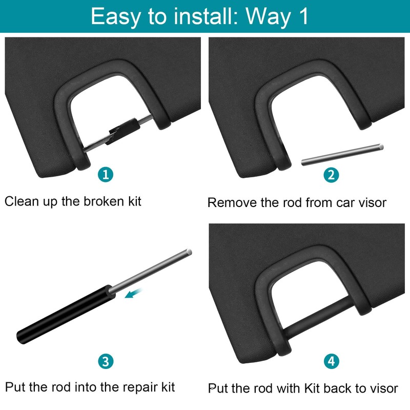 6PCS Sun Visor Repair Kit for Jeep Wrangler JK JKU