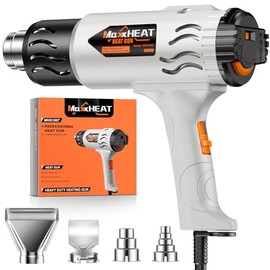 Heat Gun - Variable Temperature Control Cool Mode 100℉~1200℉, 1800W Heavy-duty Hot Air Gun with 4 Nozzles for Shrink Tubing, Crafting, Epoxy Resin, Vinyl Wrap