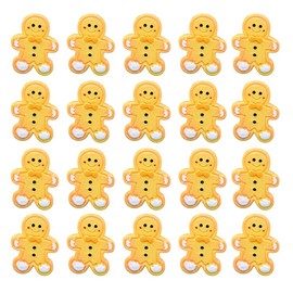 NUOBESTY 20pcs Mini Fake Gingerbread Man Resin Gingerbread Man Confetti Sprinkle Xmas Gingerbread Ornament DIY Christmas Garland Supplies