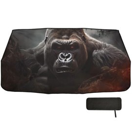 Nander Black Gorilla Car Windshield Sun Shade Umbrella Foldable Car Sunshade Cover UV Block Sun Visor Automotive Windshield Shade for Cars, Trucks, SUVs