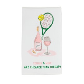 Mud Pie Tennis Wine Pro Shop Towel; 26" x 16 1/2"