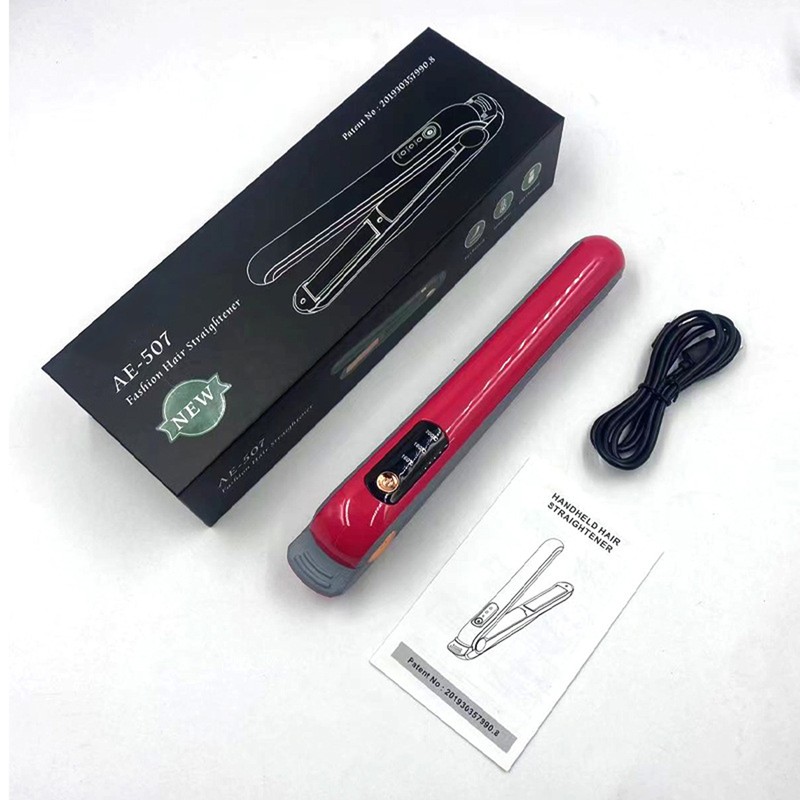 USB Charging Hair Straightener Temperature Adjustable Hair Curler Straightening Iron