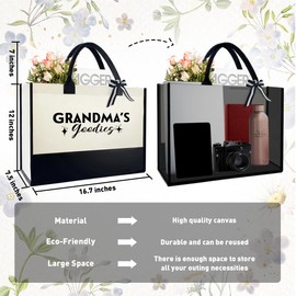 Grandma Tote Bag Gifts, Grandma Mothers Day Gifts from Granddaughter Grandson Children, Christmas Birthday Gift for Grandmother Gigi Nana Mimi, Retirement Gifts for Grandma, Grandma's Goodies
