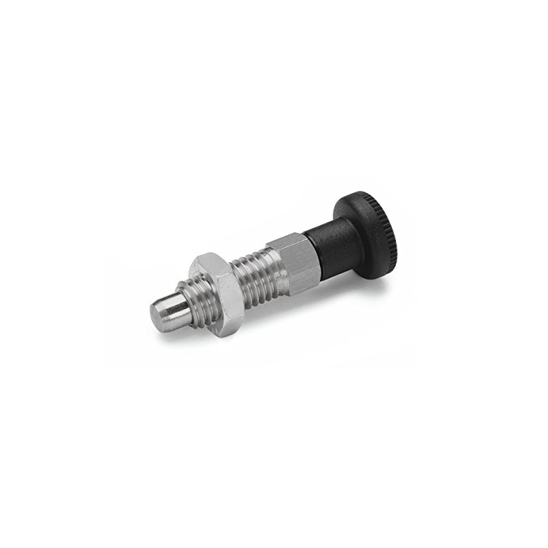 Ganter Normelemente GN 717-8-M12X1 5-BK-NI Stainless Steel Locking Bolts Silver
