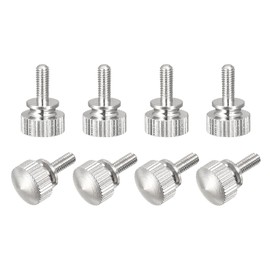 sourcing map Knurled Thumb Screws, M3x8mm Brass Shoulder Bolts Grip Knobs Fasteners, Nickel Plated 8Pcs