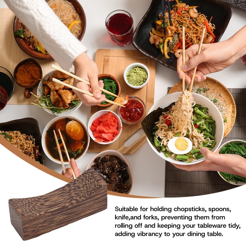 15 Pcs Wooden Chopstick Holders, Chopstick Rest Wooden Cutlery Stand