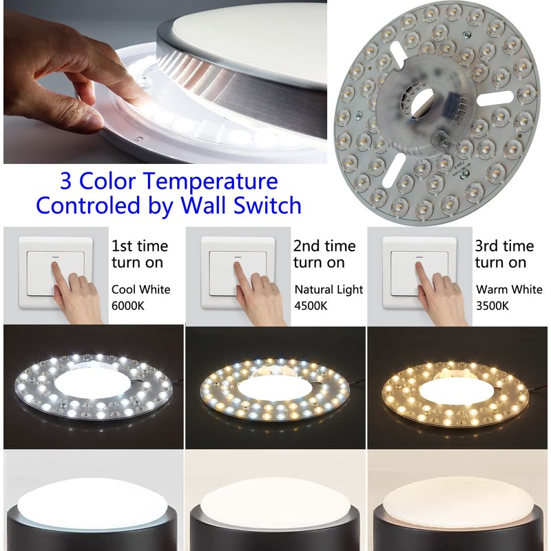 OLYMSTAR 24W 6.3" Close to Ceiling Light Fixture, LED Ceiling