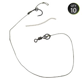 FLADEN Fishing - Ring Blowout Barbless Carp Rigs – Anti-Eject Fishing Rigs for Bottom Bait – Pack of 10 (Barbless - Size 8) [37-8385-8X]