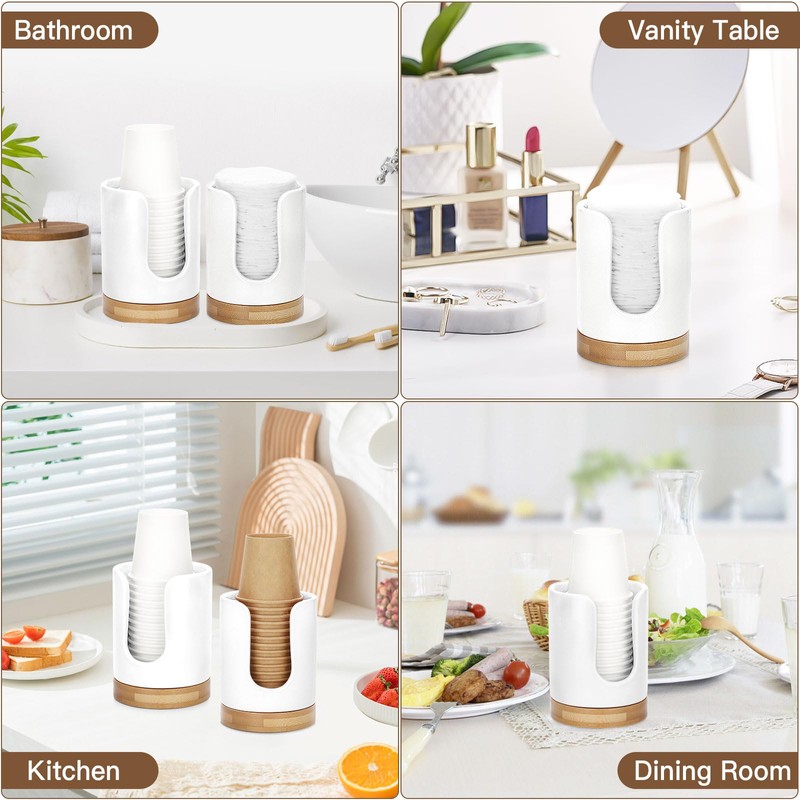 Soleebee Ceramic Bathroom Cup Dispenser, Hold 3 oz Mouthwash Cup