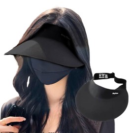 Guo.KK7 Women's Hat, Wide Brim, UV Protection, Sun Hat, UV Protection, Fashionable, Foldable, Smooth Fabric, Cute, Face Smaller, Cool, Size Adjustable, Breathable, Elegant, Easy to Carry, Outdoor, Seaside, Climbing Hat, Spring and Summer