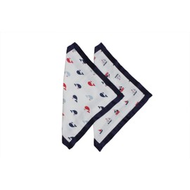 Bacati Little Sailor - Mantas de seguridad (2 unidades, muselina), color azul y rojo