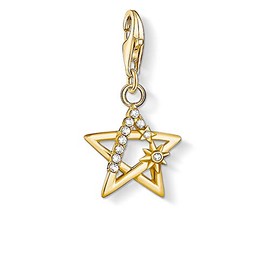 Thomas Sabo Women's Charm Pendant Star with Stones Charm Club 925 Sterling Silver, Sterling Silver, Not applicable