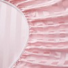 Manyshofu Blush Pink Satin Striped Sheets - 3Pcs Satin Sheets