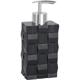 Wenko Relief 19427100 Soap Dispenser Black Polyresin 7 x 16.5 x 4.8 cm