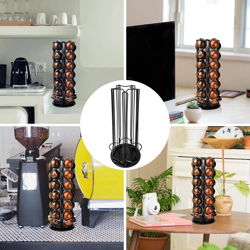Rixordd 360° Spinning Coffee Pod Carousel Stand | Holds 35