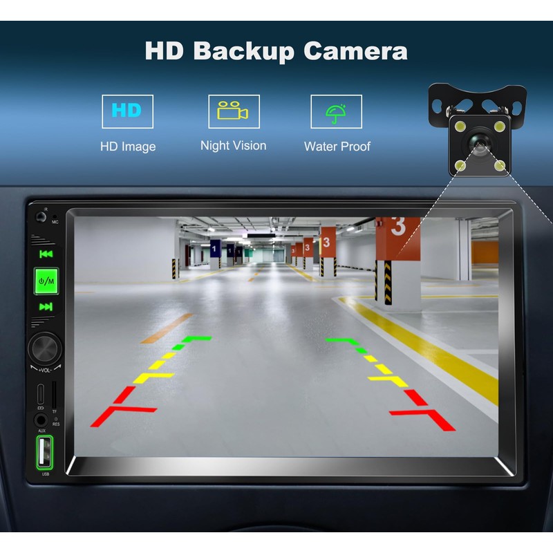 Double Din Car Stereo with Type-C Changer Wireless Car Stereo