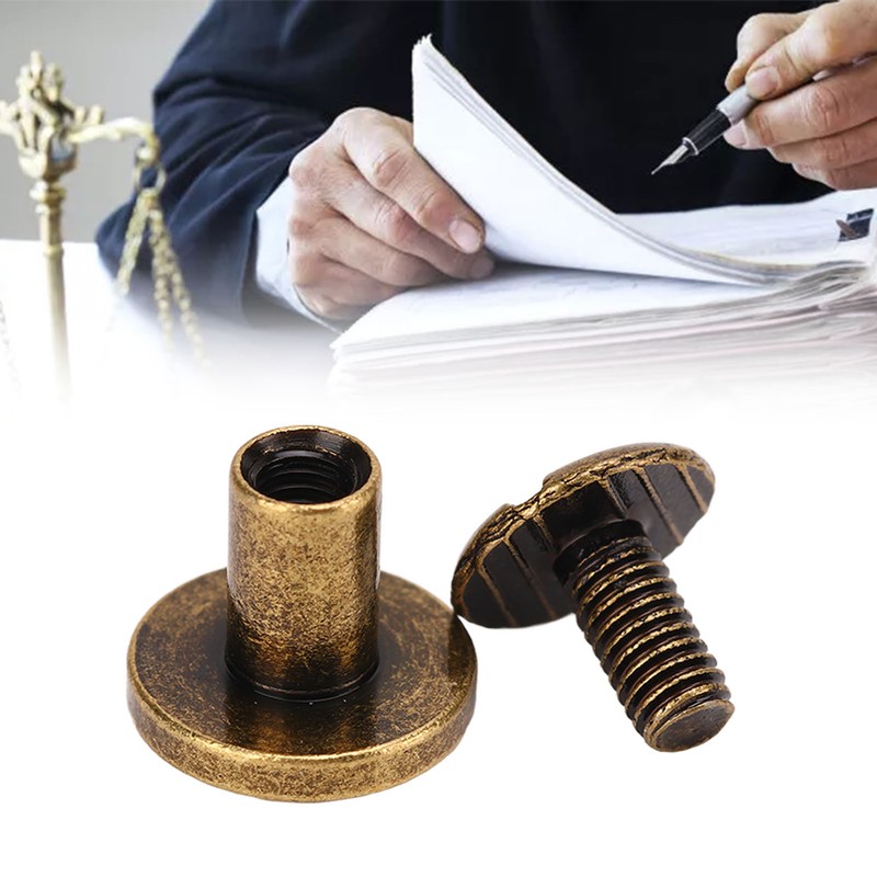 200 Set Chicago Screws Set 9.5x8mm Hard Thick Brass Uniform