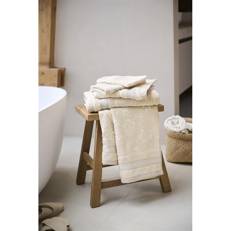 PIP STUDIO Jasmin Jaquard Bath Towel Sand 70 x 140