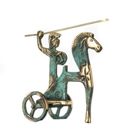 Chariot of The Sun Athena with Spear Ancient Greek Bronze Statue Figurine Replica 4.3"