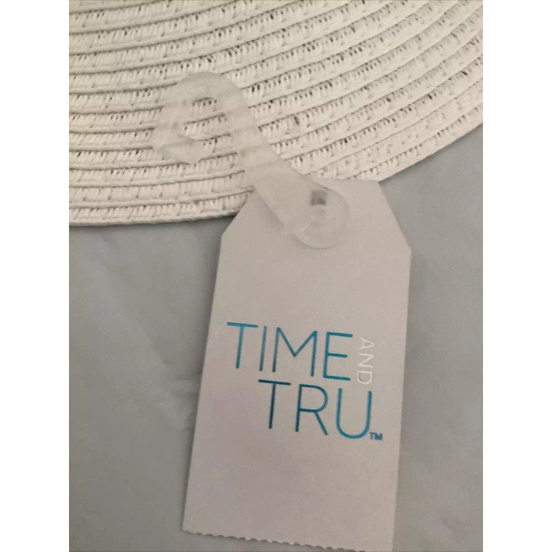 Time and Tru Women's Packable Adjustable Band White Fedora Hat