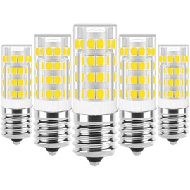(5Pack) E17 LED Bulb Dimmable,E17 Intermediate Base,T7 4W 40W Incandescent Equivalent,Daylight White 6000K,Fit for Over Stove Appliance, Range Hood, Refrigerator,Microwave Over Stove Bulb Replacement.