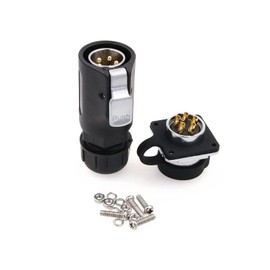 ZBLZGP LP20 5 Pin Industrial Bulkhead Power Connector Waterproof Male Cable Plug Female Panel Mount Socket Bayonet Coupling for Outdoor LED Panels