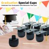 Graduation Cups with Lids and Straws, Reusable Plastic Cap Cups