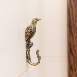 Raven Clothes Hanger Storage. Handmade. Clothes. For Kitchen Living Room Bathroom. Rack hangers for hanging Coats Towels Keys Hats Purse Backpacks. Unique design. Gold