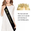 Mayin Happy 89th Birthday Tiara and Sash Gifts Crystal Rhinestone